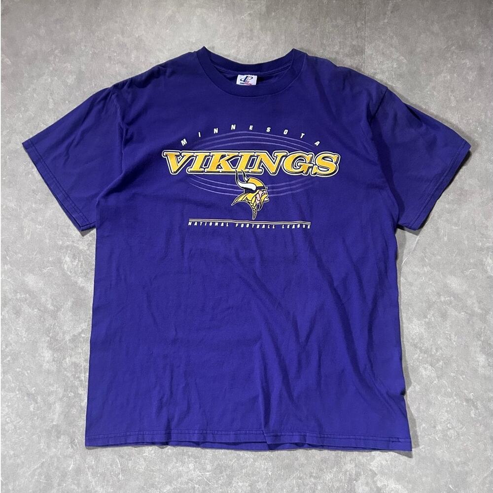 90s Vintage Minnesota Vikings Logo Athletic Purple T Shirt Size XL